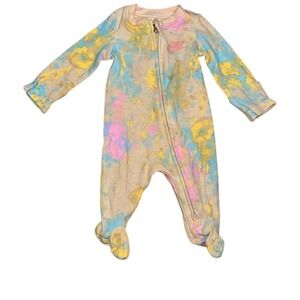Nike Baby Girls Tie Dye Zip Up Footed Coverall Multicolor newborn‎